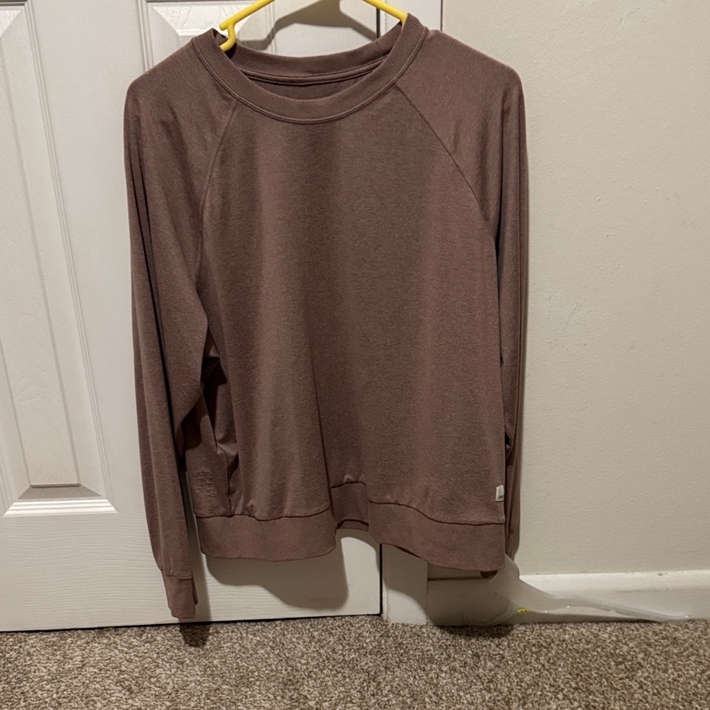 Long Sleeve Casual Pullover Sweatshirt - Mauve Brown